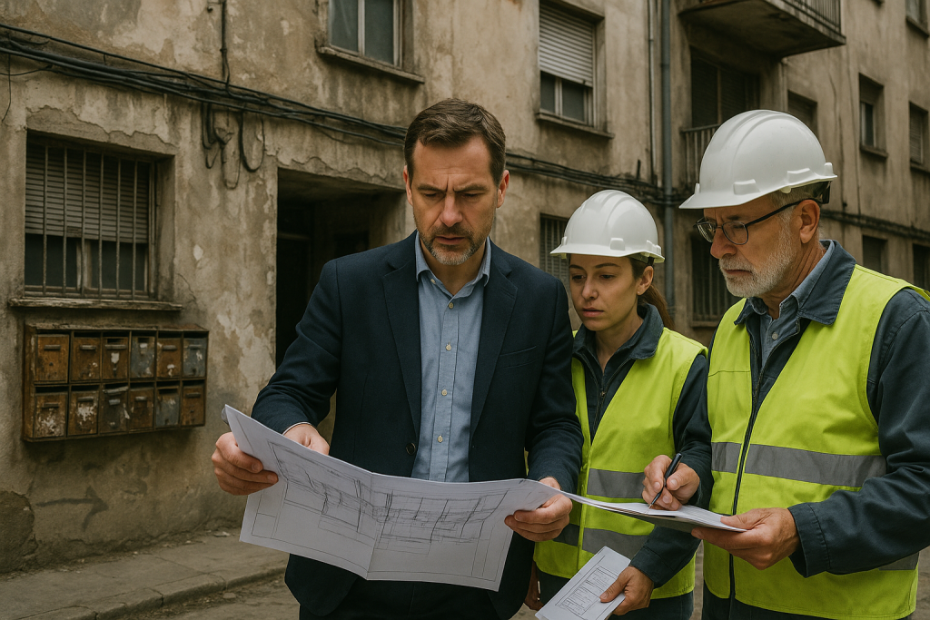 administrador de oficio actuando en una comunidad de propietarios deteriorada
