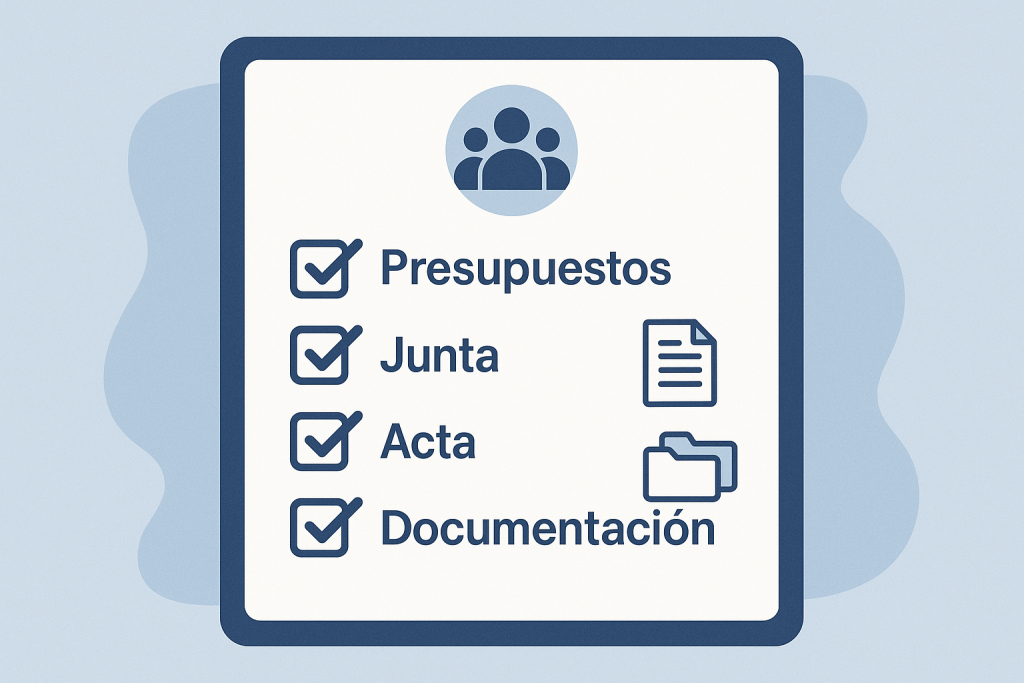 Checklist con pasos clave para cambiar de administrador de fincas en una comunidad.