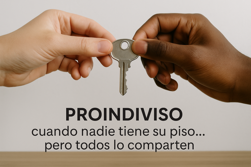 Copropietarios compartiendo llaves en una comunidad de propietarios sin división horizontal.