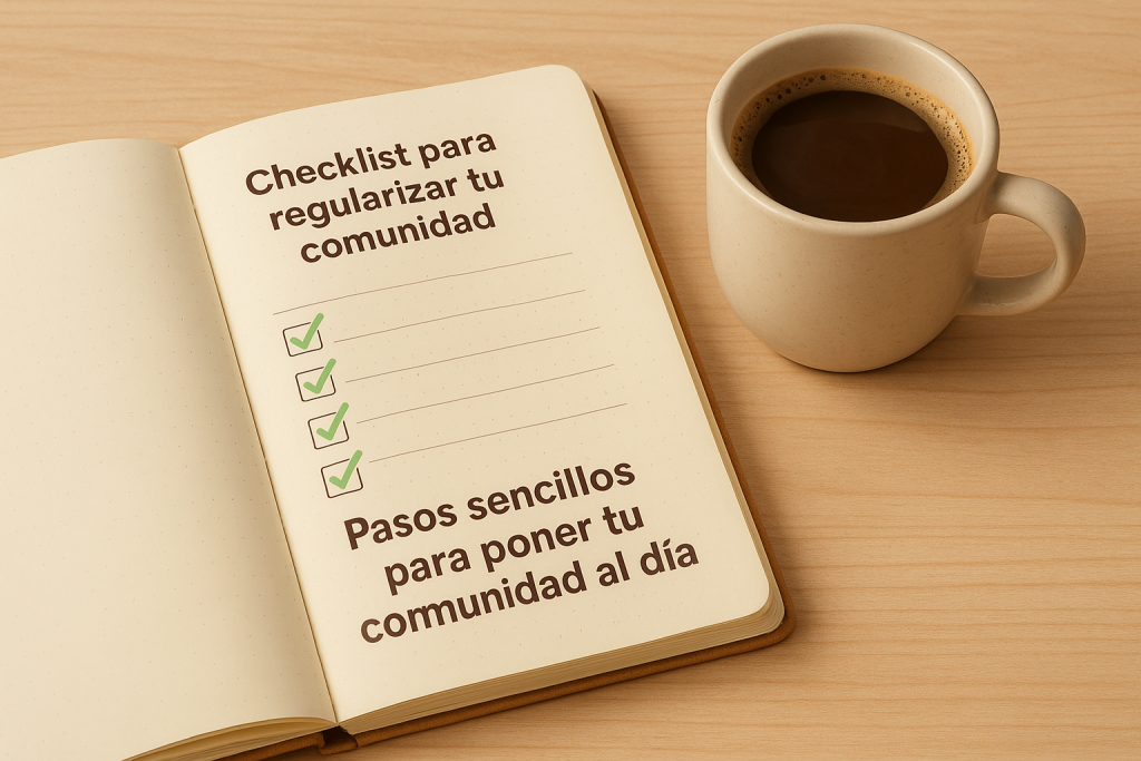 Checklist con pasos para regularizar una comunidad sin división horizontal
